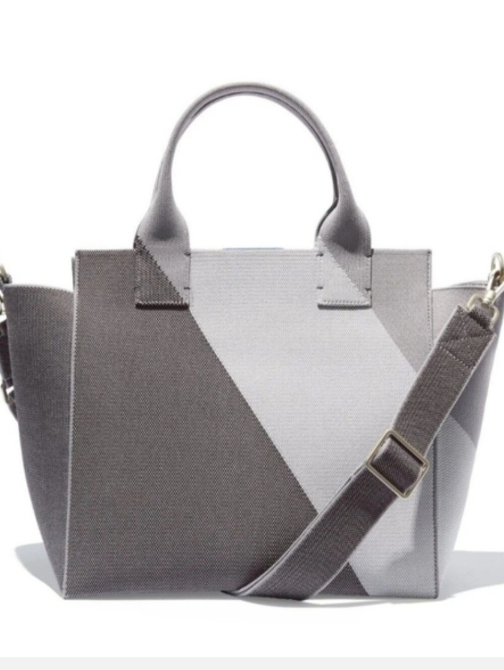 Rothy's Two-Tone Charcoal Gray Tote Bag with Crossbody Strap